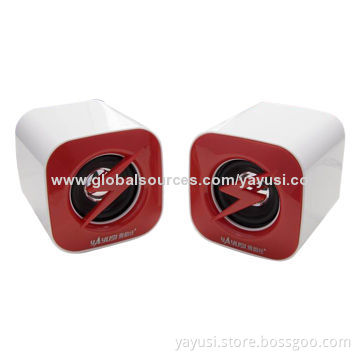 Square Soft Rubber Mini Speakers for Computer, Sized 80 x 80 x 80mm